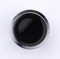 Soy sauce. Top view photo