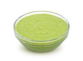 Wasabi sauce isolated on white background photo