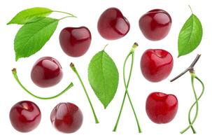 Cherry isolated on white background. Collection photo