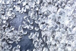 Crushed ice background. Top view photo