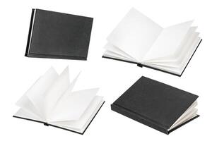 Black book mock up isolated on white background photo