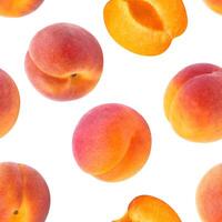 Seamless pattern. Apricot isolated on white background photo