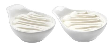 Sour cream isolated on white background with clipping path photo