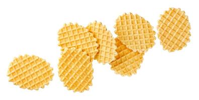 Belgian waffles isolated on white background photo
