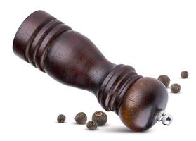 Pepper mill isolated on white background photo