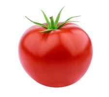 One whole tomato isolated isolated on white background photo