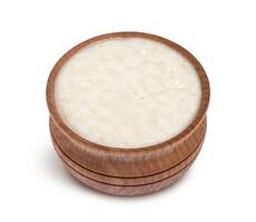 Horseradish sauce in bowl isolated on white background photo