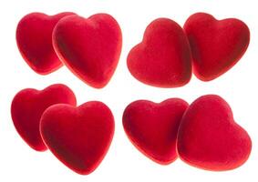 Red hearts isolated on white background photo