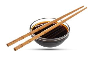 Soy sauce isolated on white background, with clipping path photo