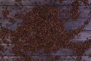 Coffee beans background. Top view with copy space photo