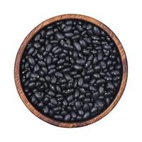 Black beans isolated on white background, top view photo