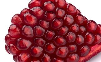 Pomegranate seeds texture or background, macro photo