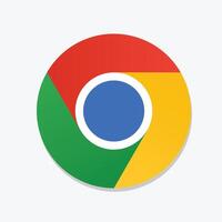 Google Chrome Icon, Chrome Icon, Symbol. Vector Illustration