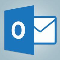 Microsoft Outlook Vintage Icon, Microsoft Vintage Icons, Symbol. Vector Illustration