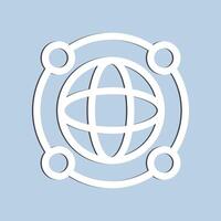 White Go to web Icon in trendy flat style isolated on a blue background. Website pictogram. Internet symbol for your web site design, logo, app, UI. Vector