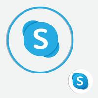 skype oficial icono y en único azul color icono, vector Arte