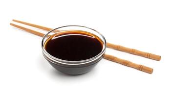 Isolated Soy sauce on white background, with clipping path photo