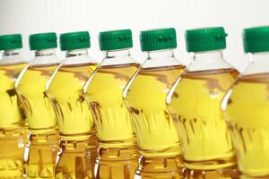 vegetable oil of cook bottle. photo