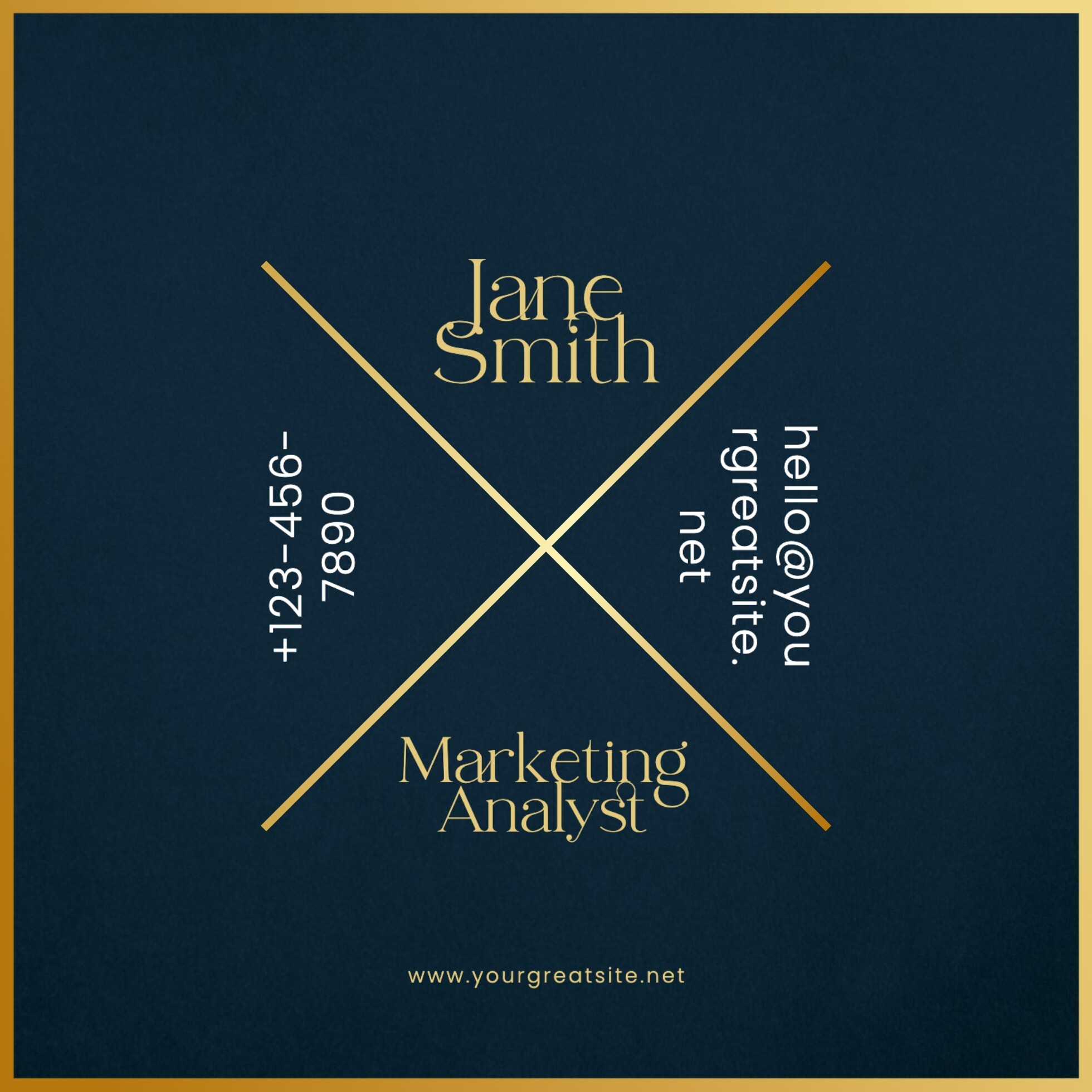 Minimalist Marketing Analyst Card Template for Business