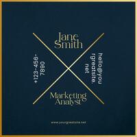 Minimalist Marketing Analyst Card Template for Business