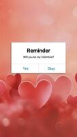 Reminder Will You be My Valentine Notification for Instagram Story template