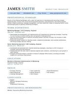 ATS Friendly Marketing Manager Resume Template for Business