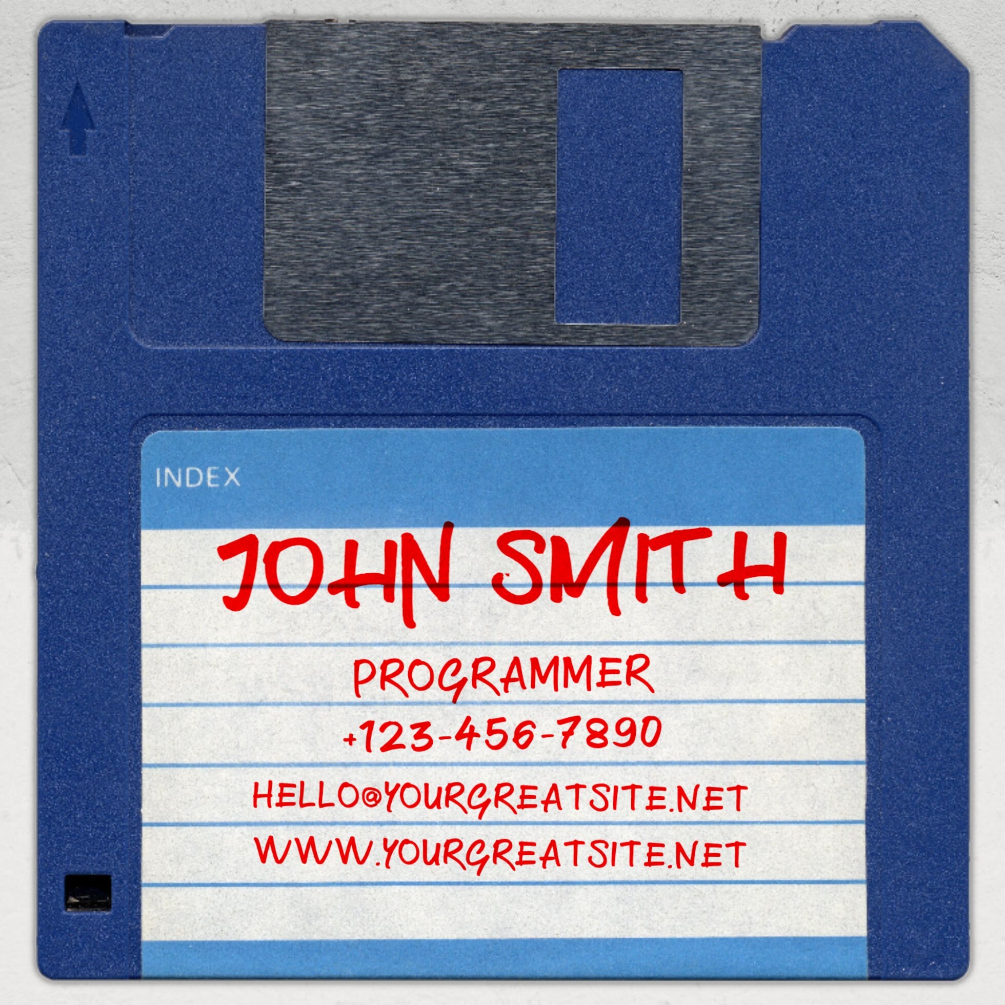 Technology Business Card with Floppy Disk Theme