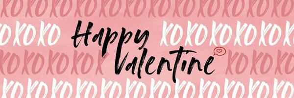 Happy Valentine XOXO Greeting for Twitter Header template