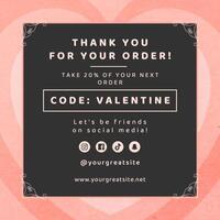 Thank You Business Card in Valentine's Day Theme template