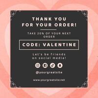 Thank You Business Card in Valentine's Day Theme template