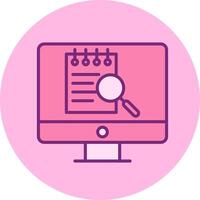File Search Computer Vector Icon