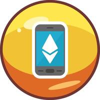 ethereum teléfono inteligente vector icono