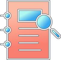Notepad Search Vector Icon