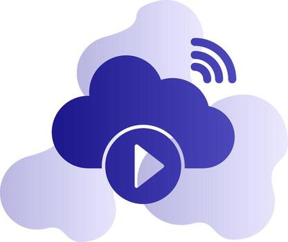 Cloud Vedio Playing Vector Icon