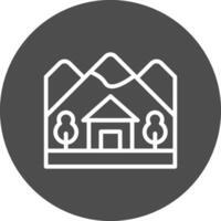 Cabin Landscape Creative Icon Design vector