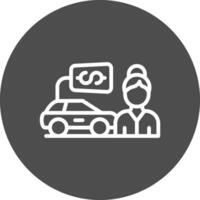 coche vendedora creativo icono diseño vector