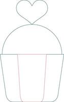 Valentines Cake Creative Icon Design vector