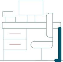 Office Desk Creative Icon Design vector