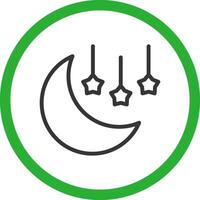 Luna y estrellas creativo icono diseño vector