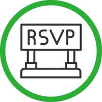 diseño de icono creativo rsvp vector