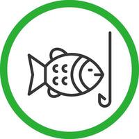 Hooked Fish Creative Icon Design vector