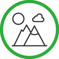 Mountains Landscape Creative Icon Design vector