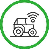 Smart Tractor Creative Icon Design vector