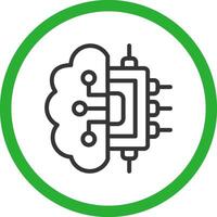 Brain Circuit Creative Icon Design vector