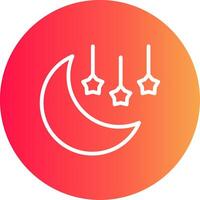 Luna y estrellas creativo icono diseño vector