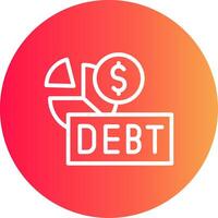 diseño de icono creativo de deuda vector