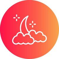 Cloudy Night Creative Icon Design vector