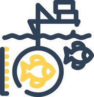 Deep Sea Fishing Creative Icon Design vector