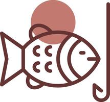 Hooked Fish Creative Icon Design vector