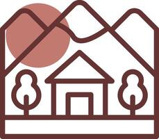 Cabin Landscape Creative Icon Design vector